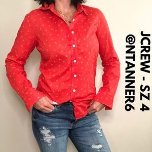 JCREW - Red button down blouse